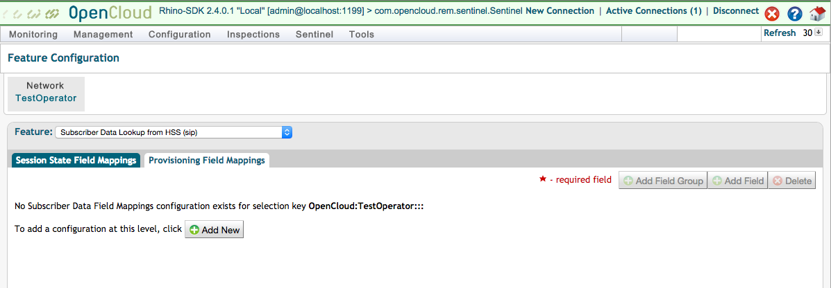 test operator first use field mappings