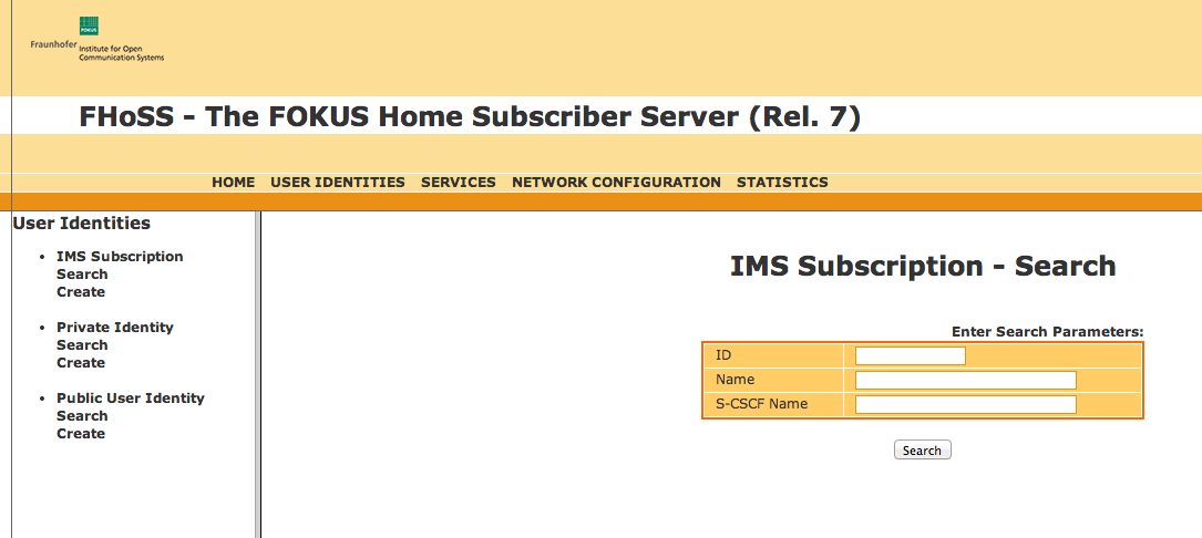 hss subscription search page