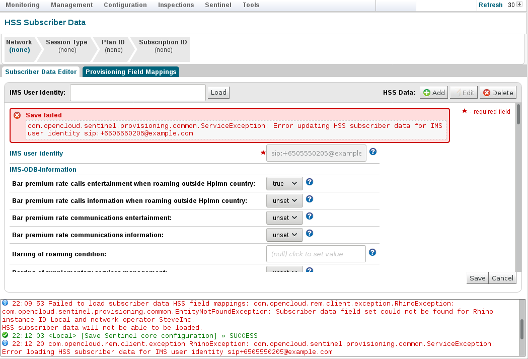 editing save failure